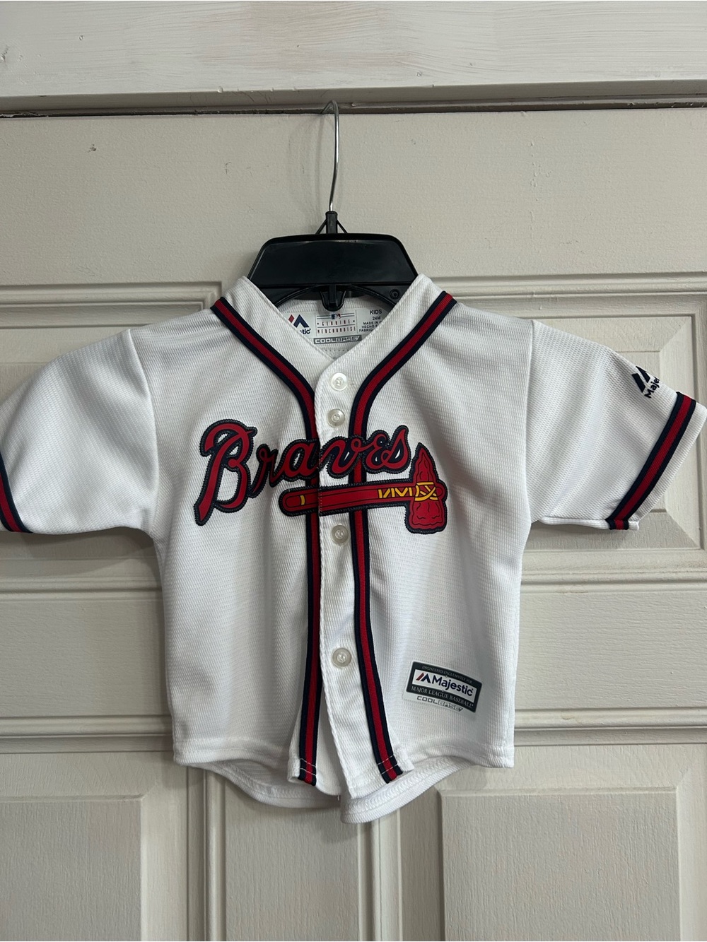 Majestic White Kids 24 Months Atlanta Braves Baseball Jersey